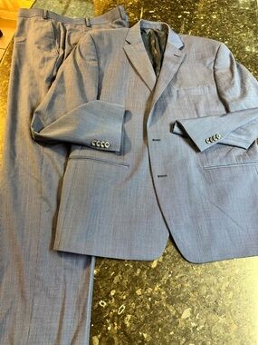 Michael Kors Men's Light Blue Two-Piece navy blue  Suit